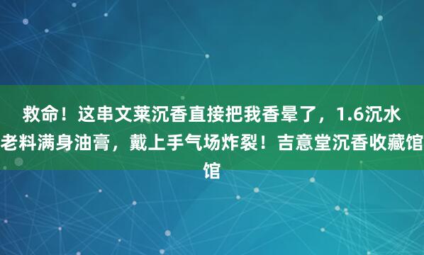 救命！这串文莱沉香直接把我香晕了，1.6沉水老料满身油膏，戴上手气场炸裂！吉意堂沉香收藏馆